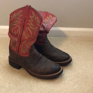 Ariat boots with orange top